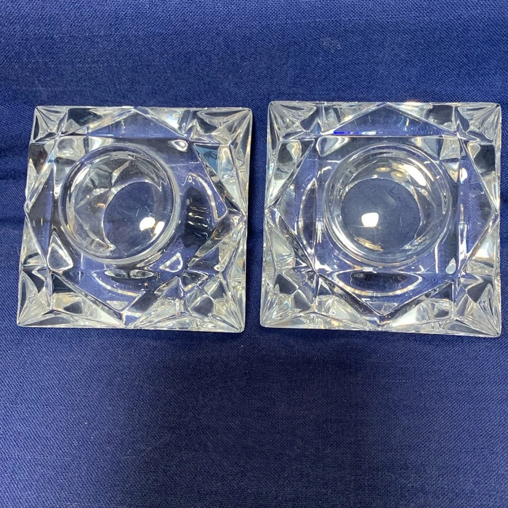 PartyLite Quad Prism crystal votive Candle Holders (2)